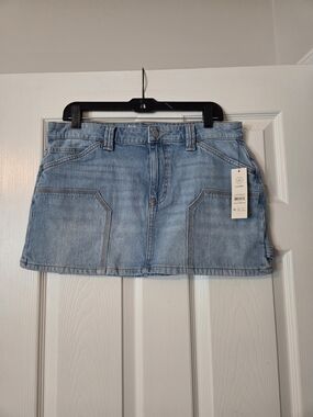 No Boundaries Light Blue Denim Mini Skirt